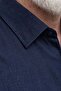 Men's Large Size Short Sleeve Pocketless Linen Shirt 11310 Navy Blue - 3
