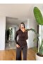 Drawstring Cashmere Blouse - Brown - 3