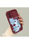 Samsung Galaxy A04E Compatible Case Camera Protector Burgundy Silicone Couple Phone Case Floral Pattern - 2