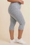 Women's 3-Piece Gray Plus Size Cotton Lycra Below Knee Capri Leggings |   High Waist No-Show Flexible Daily Leggings - 5