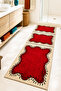 Orchat Orange 60X100 50X60 50X60 Non-Slip Based 3-Piece Bathroom Mat Set