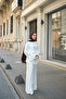 Women's Ruffle Detail Layered Wrinkled Double Suit White - 4