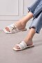 Tropea White Knitwear Women's Slippers with Gold Starfish Accessories