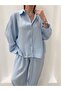 Women's Blue Tencel Shirt-Shalwar Trouser Set Frv10 - 2