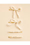Women Gold Embellished Hair Clips 4 Piece Set