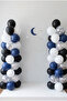 Starry Night Themed Black White Navy Blue Silver Confetti 20-Piece Balloon Set 11 Inch - 4