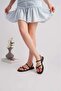 Women's Cross-Strap Sandals with Ring Detail - 3