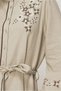 Embroidered Linen Dress with Belt 46481 - 3