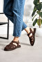Sofi̇a Suede Women's Sandals with Adjustable Ankle Clasp Detail - 8