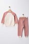 Flower Appliqued Embroidered Raglan Sleeves 100% Cotton Baby Girl Seasonal Bottom and Top 2-Piece Set - 3