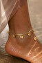 Steel Anklet with Dangle Detail, Natural Stone Anklet Models, Adjustable - 4