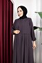 Cepken Detailed Medina Silk Azra Ferace (Gray) - 7