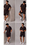 Men's Linen Shirt and Shorts Set - Summer Short Sleeve Two-Piece Combination for Beach and Casual Wear with Shorts