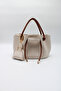 Women's Cream Tan Drawstring Crossbody Hand and Shoulder Bag with Charm Accessories - 2