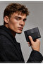 Plain Slim Men's Floater Leather Black Card Holder - 100% Genuine Leather Card Holder - Men's Leather Accessory Gift - 4