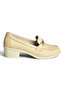 Y555592003 Beige Genuine Leather Thick Low Heeled Women's Shoes - 5