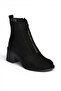 Z555671002 Black Genuine Leather Suede Thick Heeled Women's Boots - 5