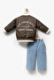 Boy's Bomber Jacket, Shirt, Wide Leg Jeans, 3-Piece Set 9102 Spr - 6