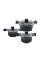 Life Smile Granite Non-Stick Cookware Set of 6pcs -16/20/24cm Soup Pots with Lids - Induction Bottom