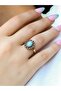 Natural Stone Amazonite Natural Stone Tulip Model Antique Women's Adjustable Ring Euy93Azt - 2