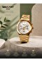 Elite Women's Gold Quartz Watch Stainless Steel Bracelet Multi-Function Display | White Dial | 3ATM Water Resistant | Japan VX Movement - 2