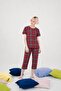 100% Cotton Combed Cotton Capri Pajama Set Short Sleeve T-Shirt and Capri Pajama Bottoms - 2