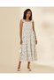 Women Floral Print Tiered Maxi Dress - 4