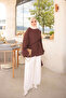Brown Waist-Tie Collar Detailed Muslin Tunic - 2