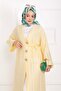 Gold Buttoned Lace-Up Long Kimono Yellow - 2