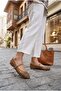 027-866 Suede Laser Cut Perforated Stone Embroidered Buckle Women's Ballet Flats - 6