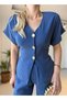 Button & Belt Detailed Vest and Trouser Set - 3