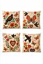 Drawing Birds Patterned 4-Piece Throw Pillow Cover Set - 3
