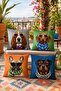 Patterned Dogs with Glasses 4-Piece Throw Pillow Cover Set