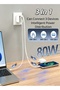 شاحن سريع Gan بقوة 80 واط مع منفذ USB-C ومحول PD، قابس سفر قابل للطي مع كابل قابل للسحب - 3