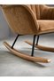 Modern Rocking Chair for Living Room, Bedroom and Office – Comfortable Upholstery, High Backrest with Lumbar Support, Extra Cushion, Solid Wood Legs, Supports up to 159 kg – Brown - 3