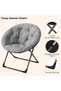 Folding Saucer Chair - Faux Fur Soft and Comfortable - Ideal for Bedroom, Living Room, Dormitory - Sturdy Frame - Suitable for Adults, Teens and Children - 4