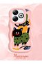 Infinix Hot 40I Compatible Case Camera Protector Pink Silicone Couple Phone Case Cat Pattern - 2