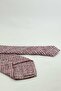 Burgundy White Classic Linen Tie Kk13876 - 7