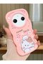 Redmi A3 Pro Compatible Case Camera Protector Pink Silicone Couple Phone Case Cat Pattern