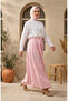 Viscose Fabric Elastic Waist Striped Skirt 0348-05 Pink - 2
