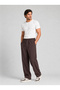 Men's Bitter Brown Relax Fit Lace-Up Baggy Trousers - 5