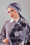 Gray Leaf Pattern Moos Chrep Shawl