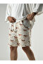 Gabardine Men's Shorts with Horse Figure Coc3282 - 2