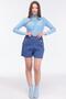 Women's Gold Button Detailed High Waist Winter Shorts with Pockets - 4