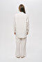 Women's Stone and Bead Embroidered Oversize Natur Shirt - 5