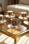 Rosalind 24K Gold Detailed 6-Person Porcelain Coffee Cup Set - 90 ml