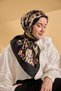 Twill Silk Coral Scarf Black 90X90 - 2