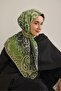 Twill Silk Scarf Classic Motif Green 90X90 - 4
