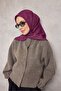 وشاح ناعم من القطن والبوليستر بنمط هندسي أرجواني 90×90 - 3