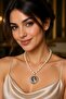 Double Luxury Enamel Pearl Figured 45 cm Adjustable Necklace